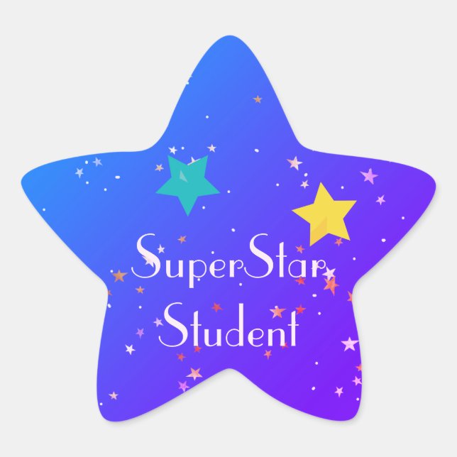 Sticker Étoile Étudiant SuperStar avec étoiles (Devant)