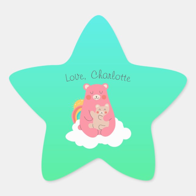 Sticker Étoile Famille d'ours (Devant)