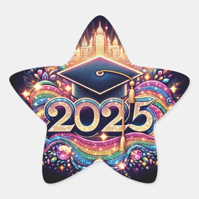 Sticker Étoile Fancy Graduate 2025 (Devant)