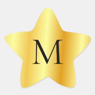 Sticker Étoile Faux Gold Moderne Élégant Monogramme Modèle