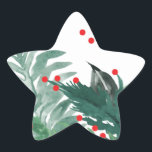 Sticker Étoile Festive Green et Red Christmas Holiday<br><div class="desc">Festif Vert et Rouge Étiquette de adresse de Noël</div>