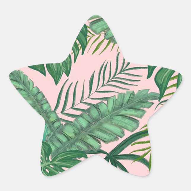 Sticker Étoile Feuilles tropicaux (Devant)