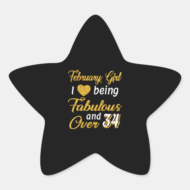 Sticker Étoile Février Fille J'Aime Être Fabuleux Et Plus De 34 (Devant)