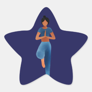 Sticker Étoile Fille de yoga , art du yoga