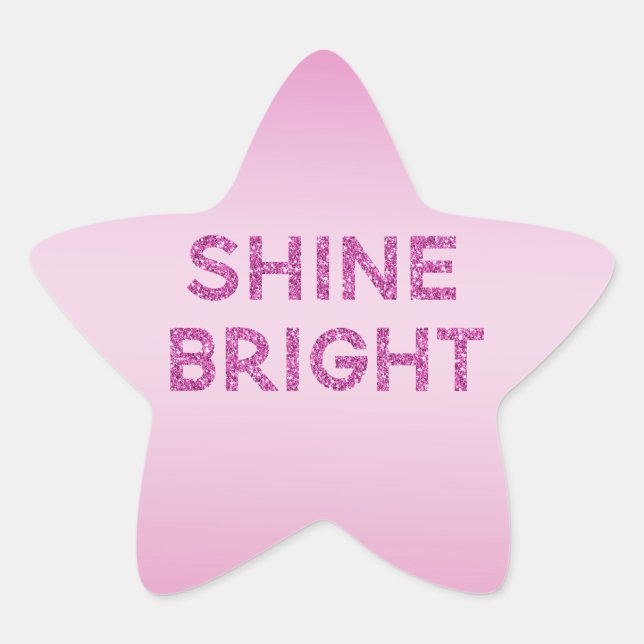 Sticker Étoile Fille Parties scintillant rose brillant Ombre bril (Devant)