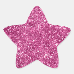Sticker Étoile Fille rose brillante Parties scintillant