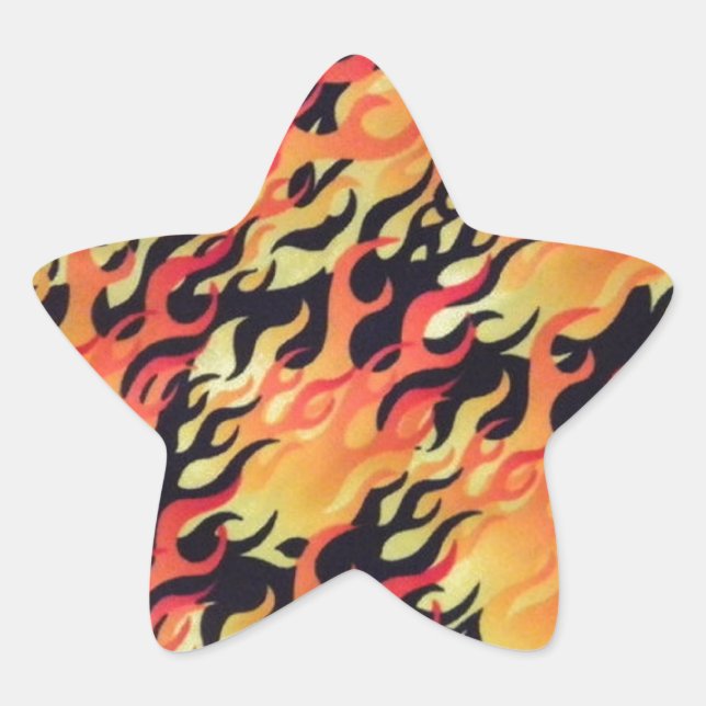 Sticker Étoile Flames Personnaliser d'incendie ajouter le nom ou  (Devant)