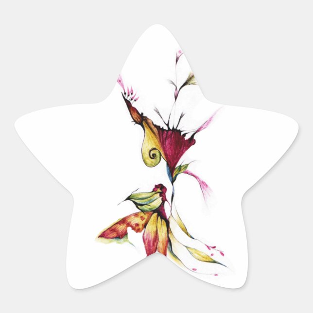Sticker Étoile Fleur d'amour (Devant)