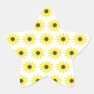 Sticker Étoile Fleur de tournesol Florale Motif Golden Jaune Fleu