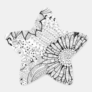 Sticker Étoile Fleurs décoratives