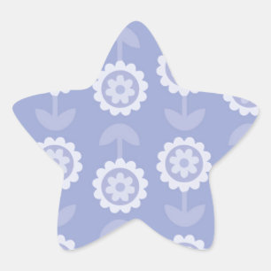 Sticker Étoile Fleurs florales violettes d'art motif Abstrait