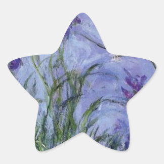Sticker Étoile fleurs vintages lilas-irises-1917 monet.