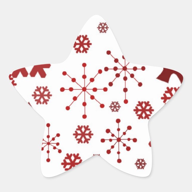 Sticker Étoile Flocons de neige festifs rouges (Devant)