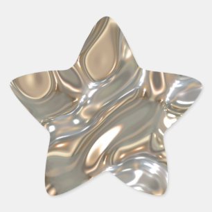 Sticker Étoile Flux d'or liquide et d'argent