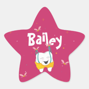 Sticker Étoile Flying Tooth Sparkly Magique Rose