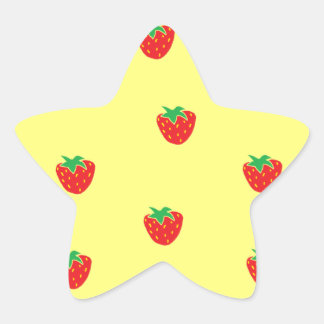 Sticker Étoile Fraises Jaune