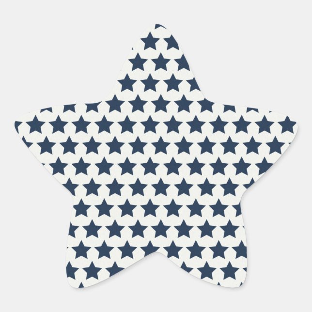 Sticker Étoile Fun Patriotic Navy Bleus étoiles 4 juillet Motif (Devant)
