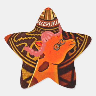 Sticker Étoile Funny Elegant Giraffe Accessoré Style Africain
