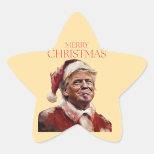 Sticker Étoile Funny Trump Santa Claus Carte de Noël