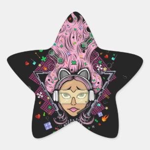 Sticker Étoile Gamer fille
