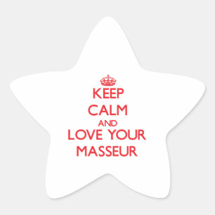 Sticker Étoile Gardez le calme et aimez votre masseur