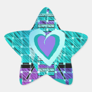 Sticker Étoile Gardez-le simple : Cyan Heart & Clarity Art Motif