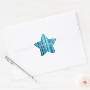 Sticker Étoile Glam Aqua Sparkle Stripes