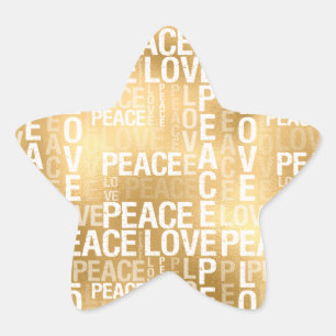 Sticker Étoile Glam Gold Peace Love