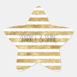 Sticker Étoile Glitzy Gold White Glam Parties scintillant raypes