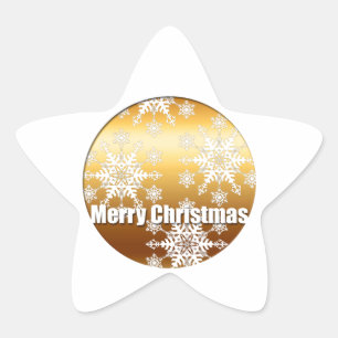 Sticker Étoile Gold Joyeux Noël Snowflakes -