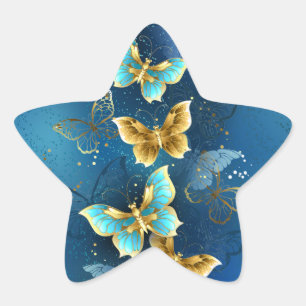 Sticker Étoile Golden butterflies