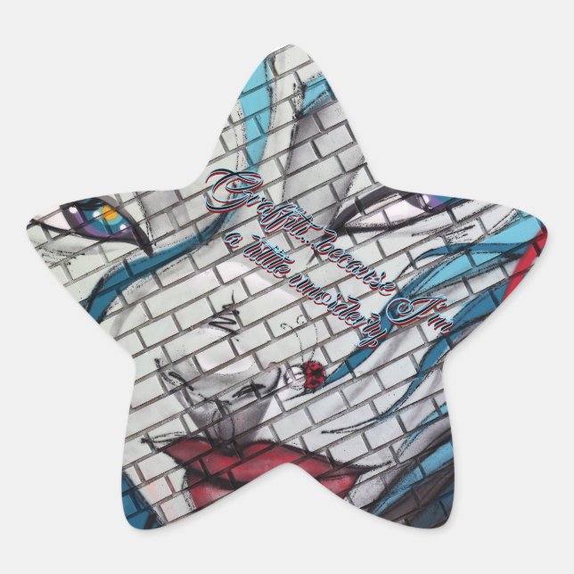 Sticker Étoile Graffiti pour filles asiatiques (Devant)