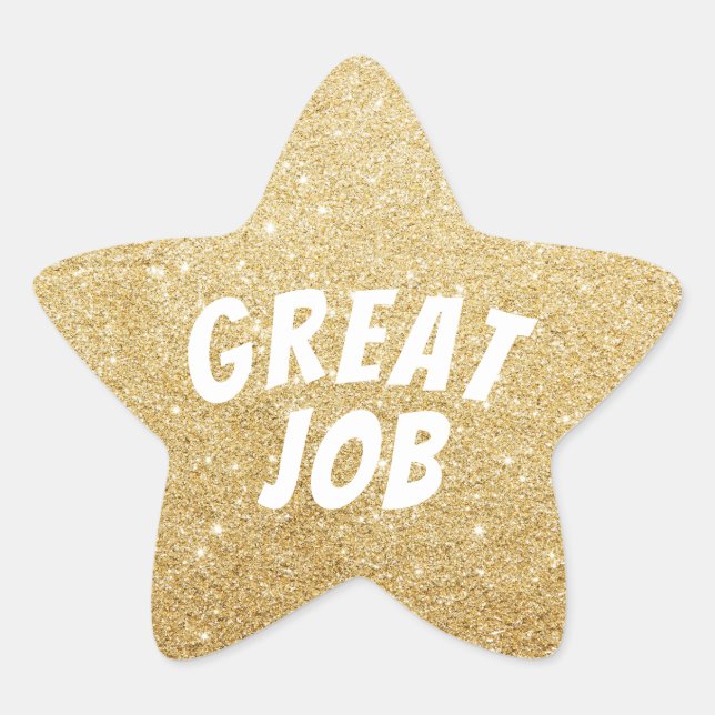 Sticker Étoile Grand Job Gold Star Faux Parties scintillant (Devant)