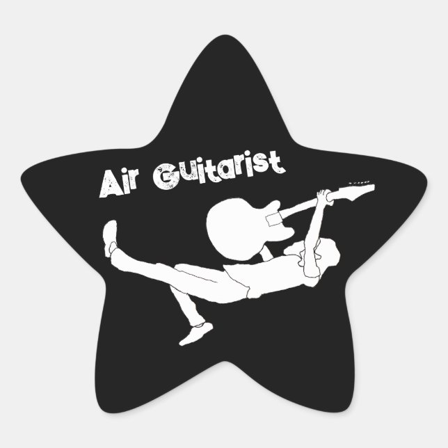 Sticker Étoile Guitare Air Rock Classique (Devant)