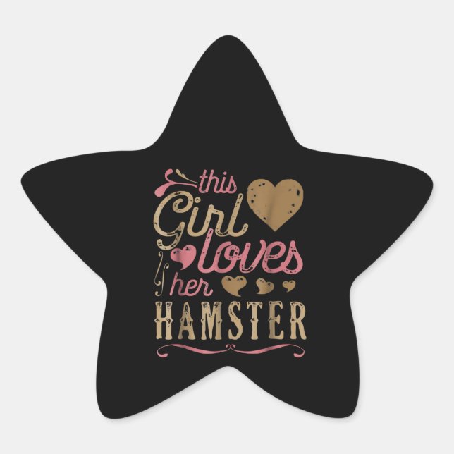 Sticker Étoile Hamster Mignonne Pour Cette Fille Amateurs (Devant)