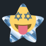 Sticker Étoile hanoukka chanukkah emoji<br><div class="desc">chanukka, chanukkah, emoji, drôle, hannukah, Hanoukka, hanoukka emoji, hanoukka, visage heureux, hébreu, jours fériés, juif, juif, judaïsme, étoile de david, jaune bleu, passover, yom Kippour, rayé, bleu, blanc, pastel - "star de david""emoji juif""hanoukka emoji" kah emoji" emoji emoticon "happy face""vacances juives" "star de david emoji""star de david happy face""rosh hashanah"...</div>