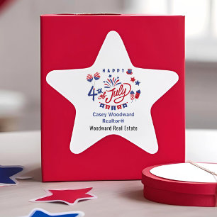 Sticker Étoile Happy 4 juillet Marketing Immobilier Patriotique