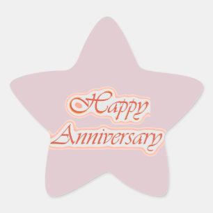 Sticker Étoile HAPPY Anniversary : Couleur élégante du Arrière