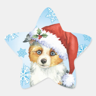 Sticker Étoile Happy Howlidays Mini-Berger Américain