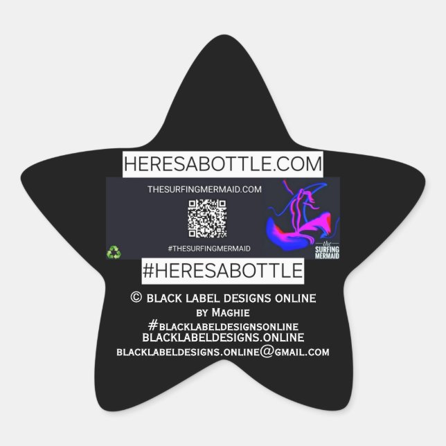 STICKER ÉTOILE ©️ HERESABOTTLE.COM #HERESABOTTLESWAG (Devant)