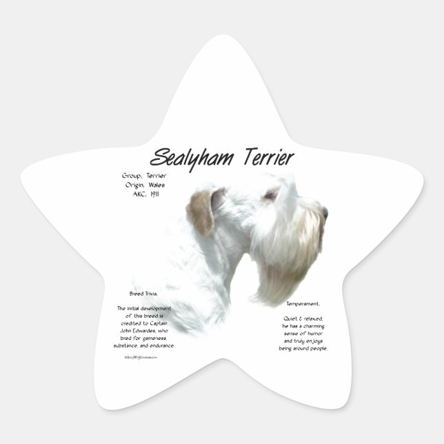 Sticker Étoile Histoire de Sealyham Terrier (Devant)