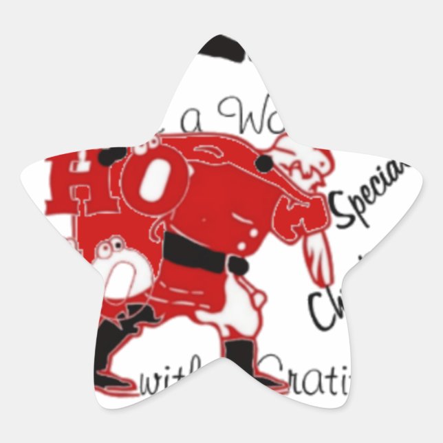 Sticker Étoile HOHOHO Avoir un merveilleux Noël avec gratitude (Devant)