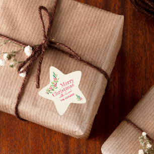 Sticker Étoile Holly et Berries pendant les vacances de Noël d'iv