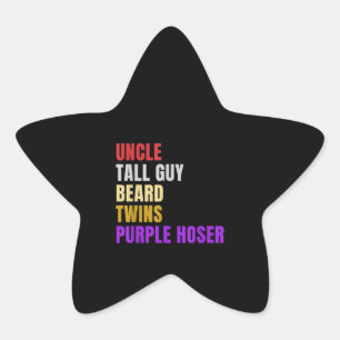 Sticker Étoile Hommes Oncle Grand Guy Beard Twins Purple Hovers