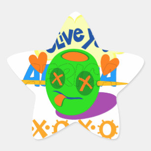 Sticker Étoile I Love You XOXO beau texte graphique extraordinair