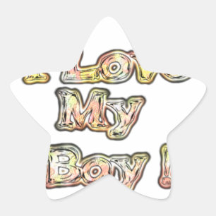 Sticker Étoile I Loy My Boy Design Cool Collection Vintage Texte