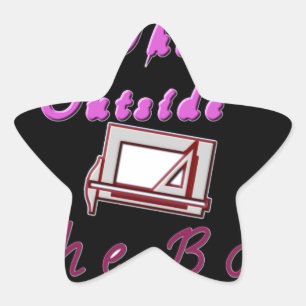 Sticker Étoile I Think Out of the Box : Design créatif