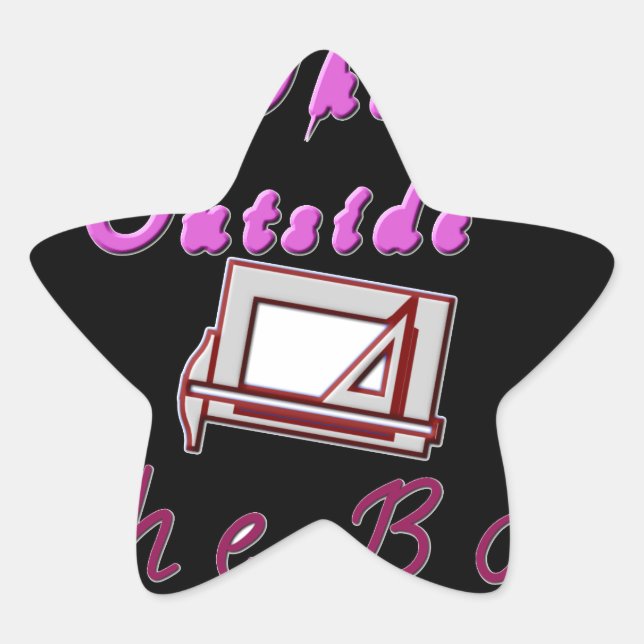 Sticker Étoile I Think Out of the Box : Design créatif (Devant)