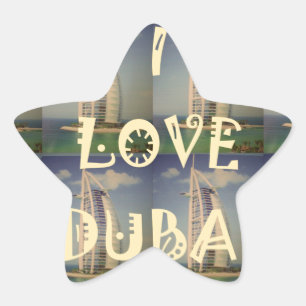 Sticker Étoile Iconic Dubai : "I Love Dubai" Vector Graphisme