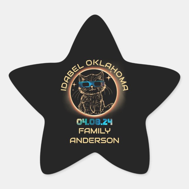 Sticker Étoile Idabel Oklahoma Total Solar Eclipse 2024 Amoureux  (Devant)